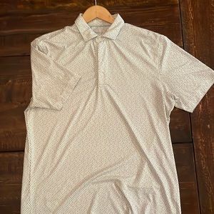 johnnie-O White and Blue Polo Shirt